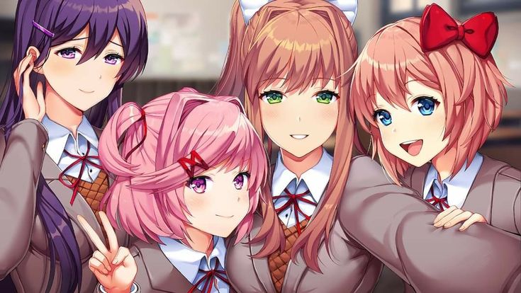 Personajes de Doki Doki Literature Club mostrando su evolución narrativa