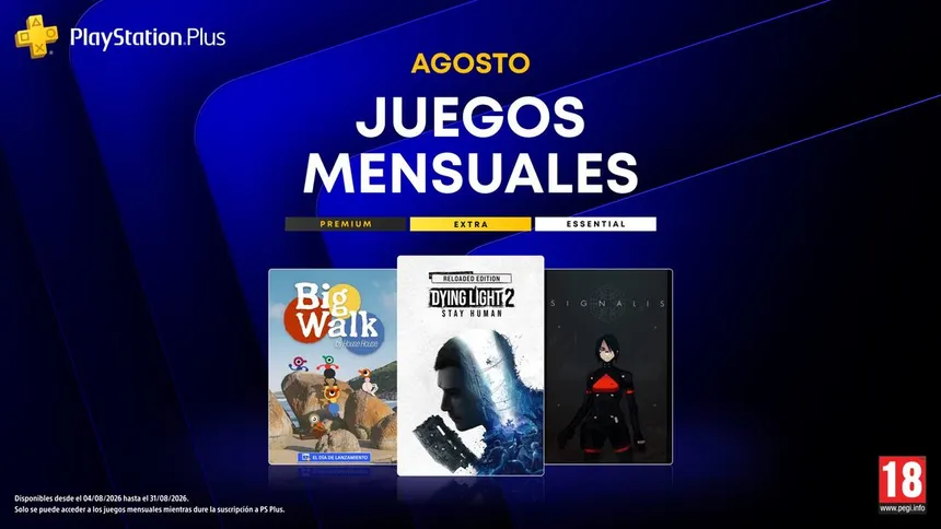 Anuncio oficial de los juegos mensuales de PS Plus de agosto de 2026